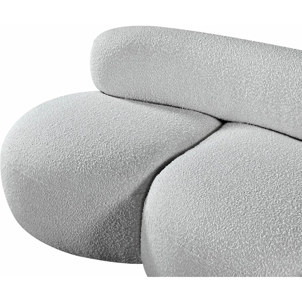 Venti Grey Boucle Fabric Loveseat