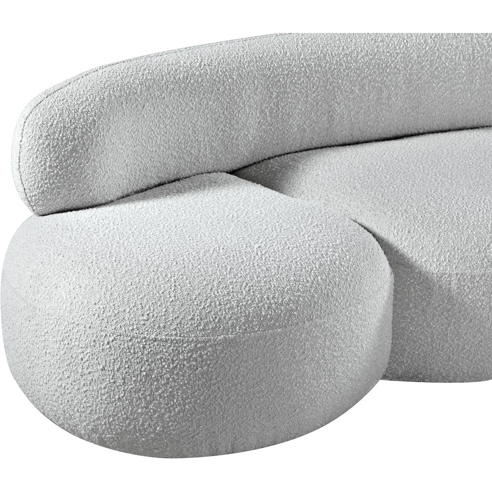 Venti Grey Boucle Fabric Loveseat