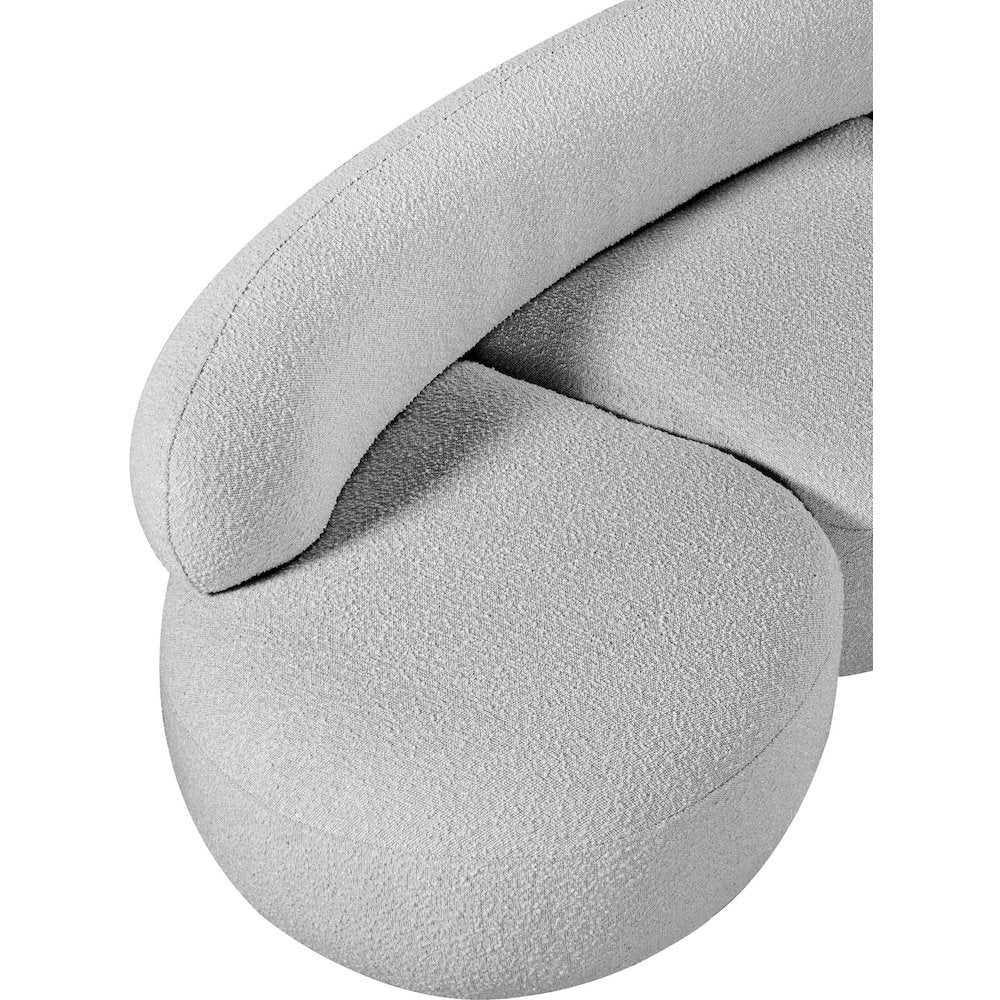 Venti Grey Boucle Fabric Loveseat