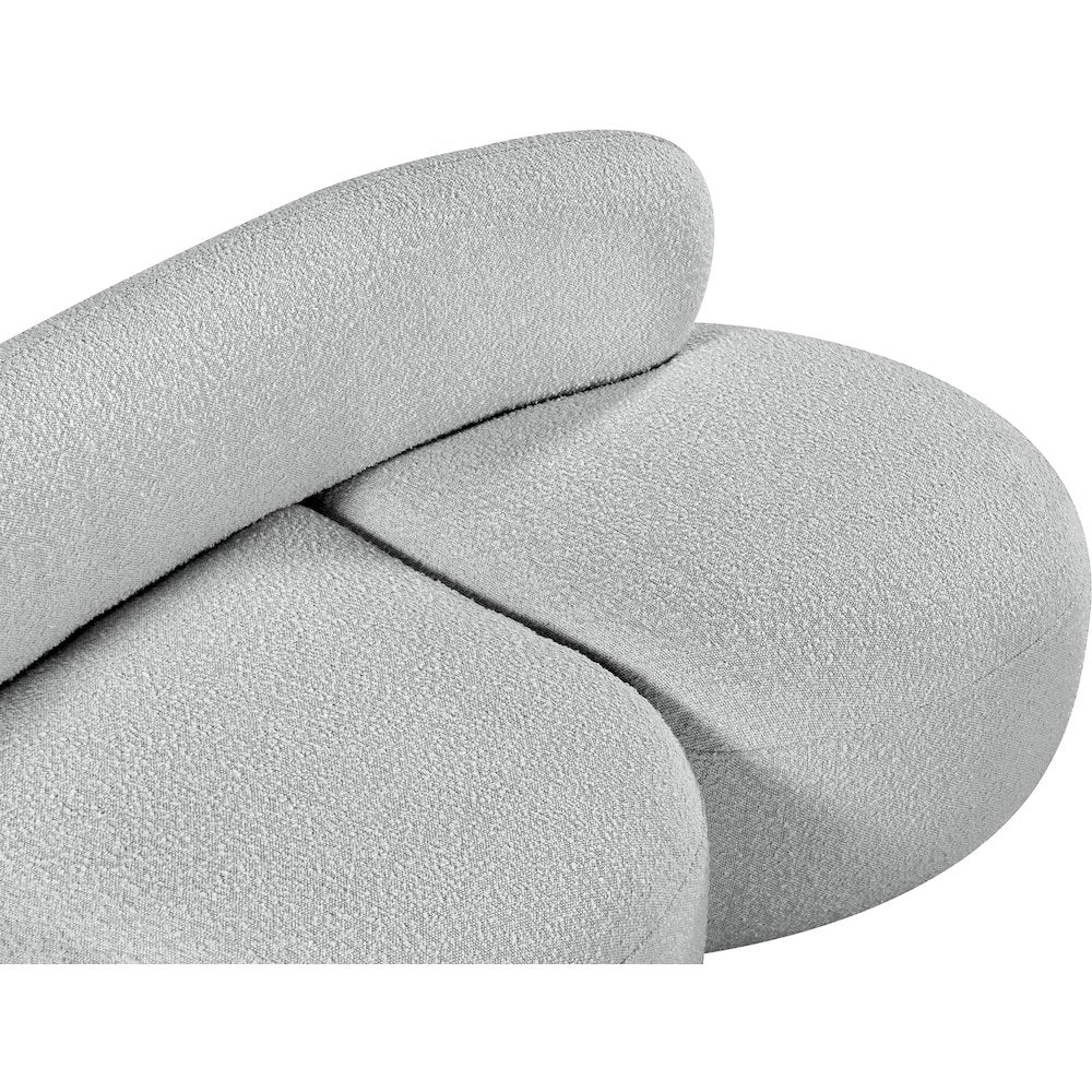 Venti Grey Boucle Fabric Loveseat