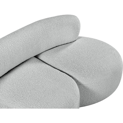 Venti Grey Boucle Fabric Loveseat