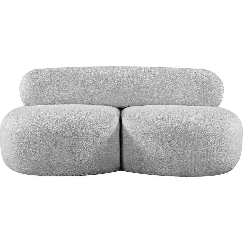 Venti Grey Boucle Fabric Loveseat
