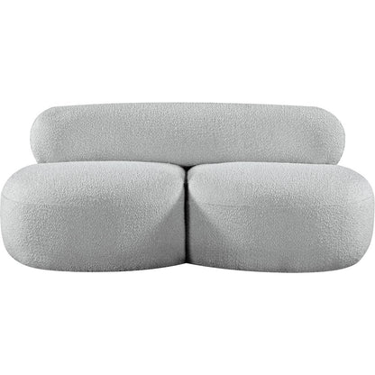 Venti Grey Boucle Fabric Loveseat