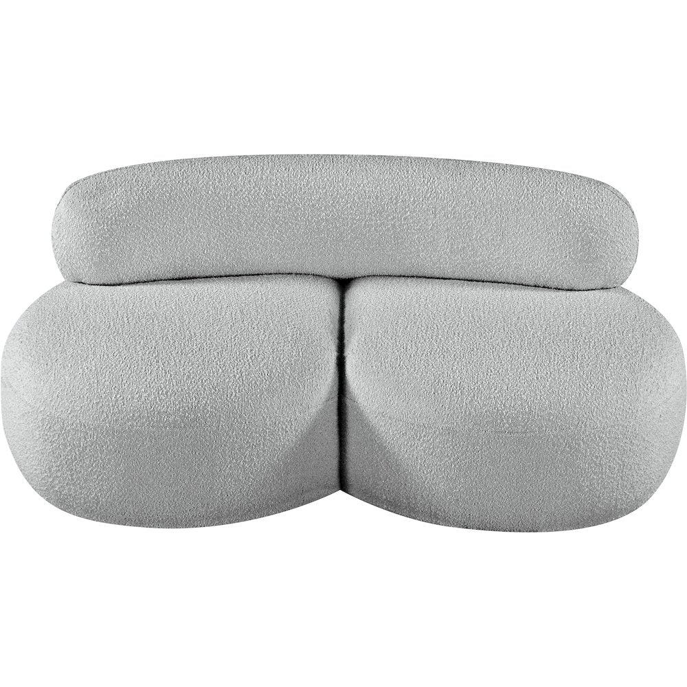 Venti Grey Boucle Fabric Loveseat