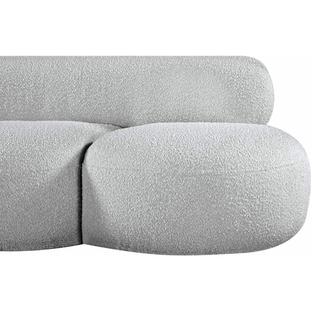 Venti Grey Boucle Fabric Loveseat