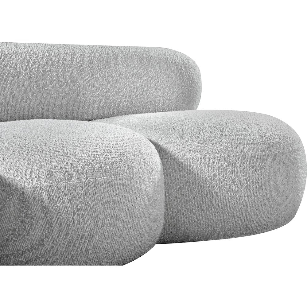 Venti Grey Boucle Fabric Loveseat