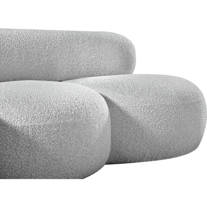 Venti Grey Boucle Fabric Loveseat