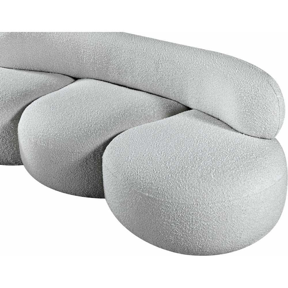 Venti Grey Boucle Fabric Sofa