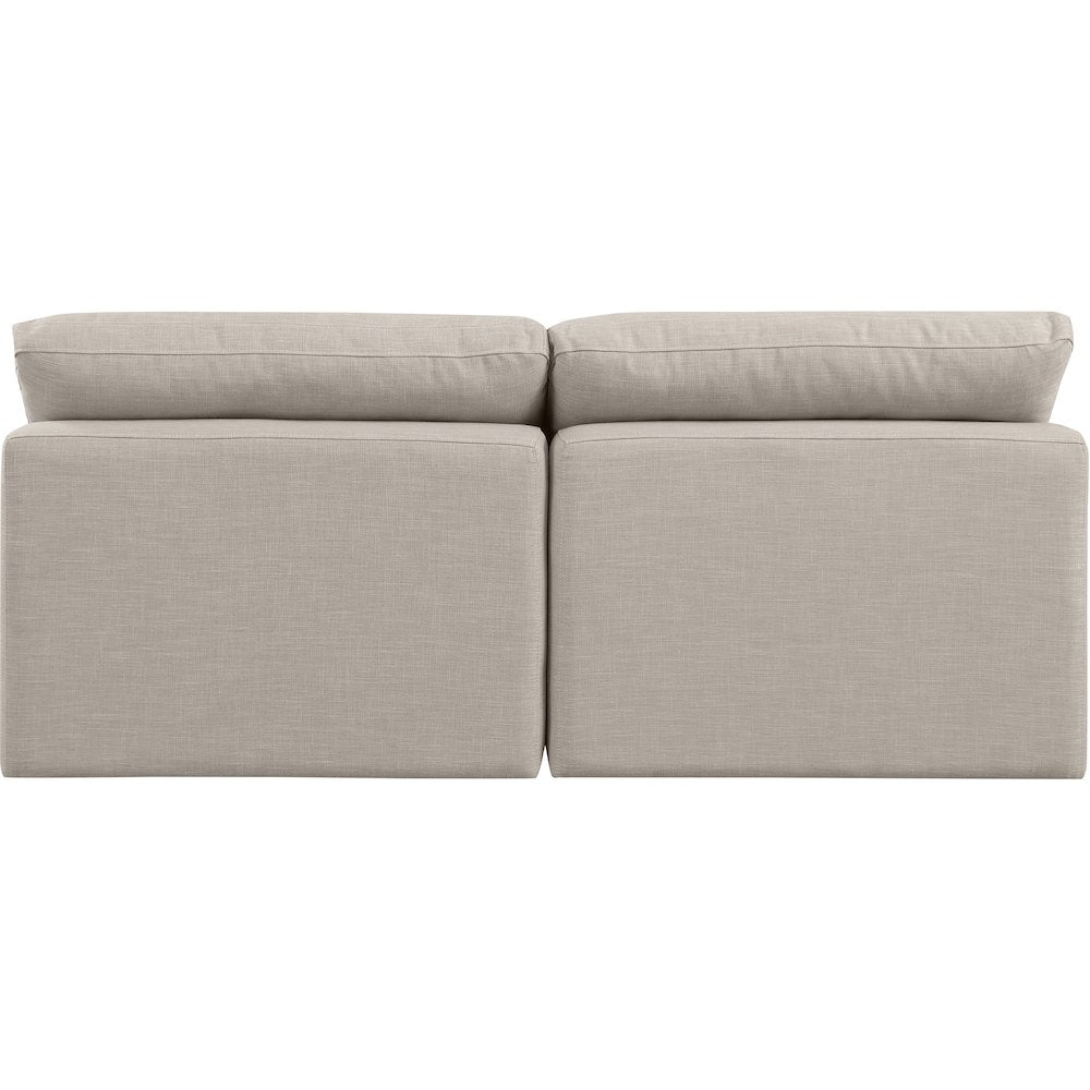 Indulge Beige Linen Textured Fabric Modular Sofa