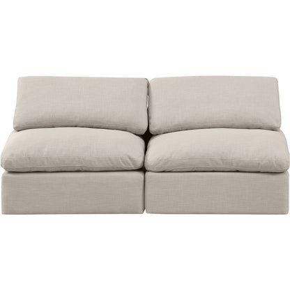 Indulge Beige Linen Textured Fabric Modular Sofa