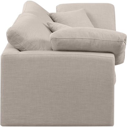 Indulge Beige Linen Textured Fabric Modular Sofa