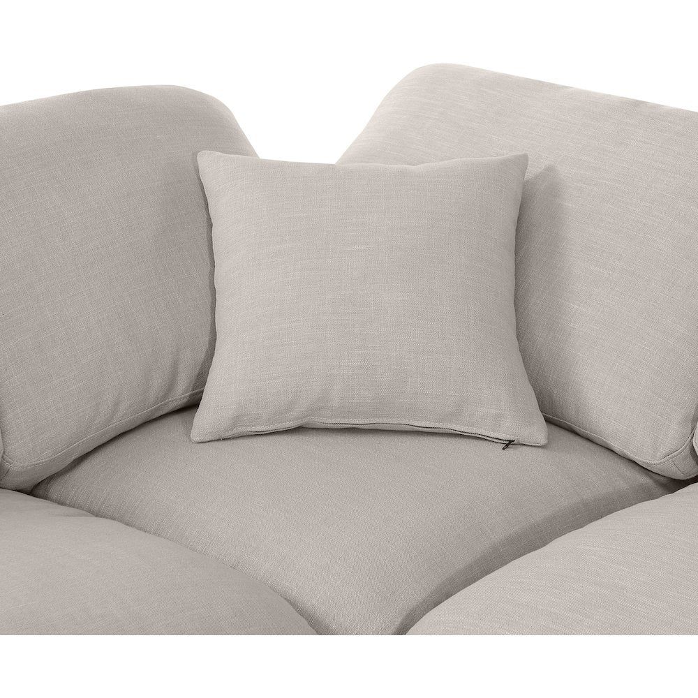Indulge Beige Linen Textured Fabric Modular Sectional
