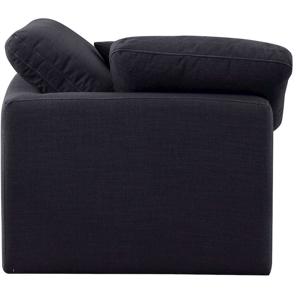 Indulge Black Linen Textured Fabric Corner Chair