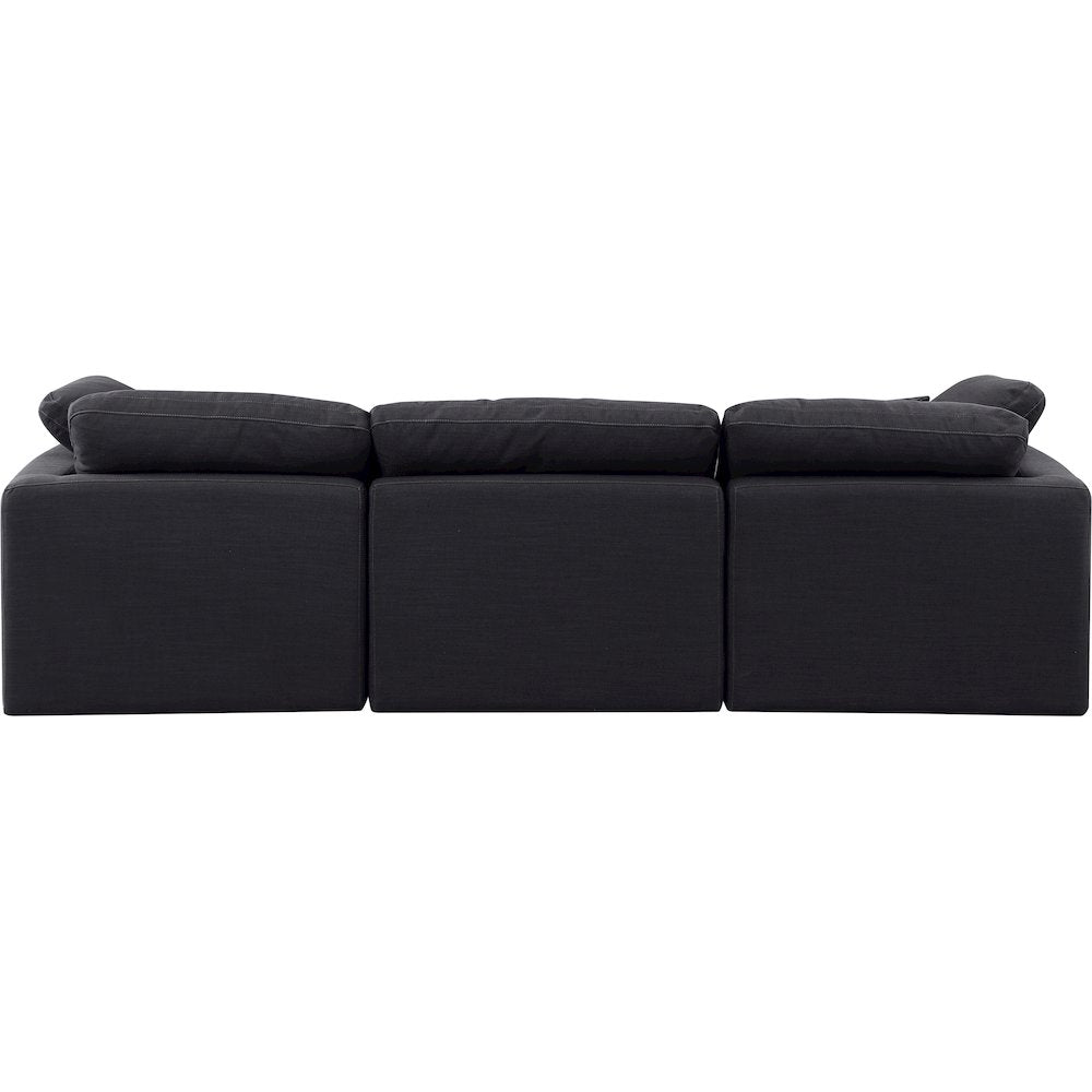 Indulge Black Linen Textured Fabric Modular Sofa