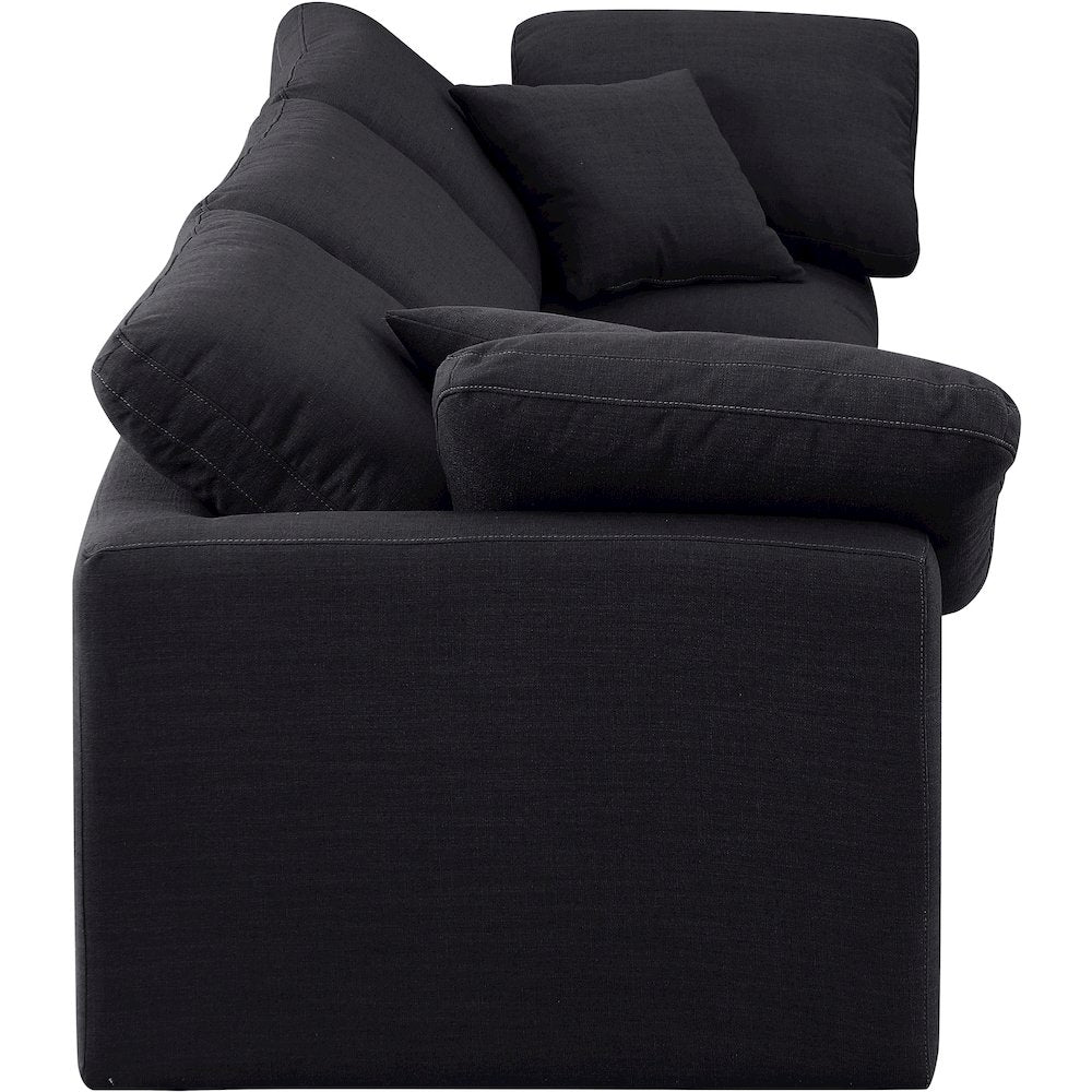 Indulge Black Linen Textured Fabric Modular Sofa