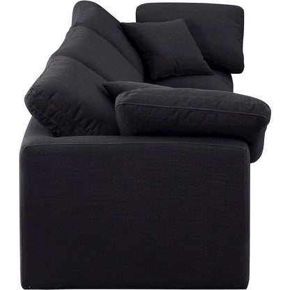 Indulge Black Linen Textured Fabric Modular Sofa