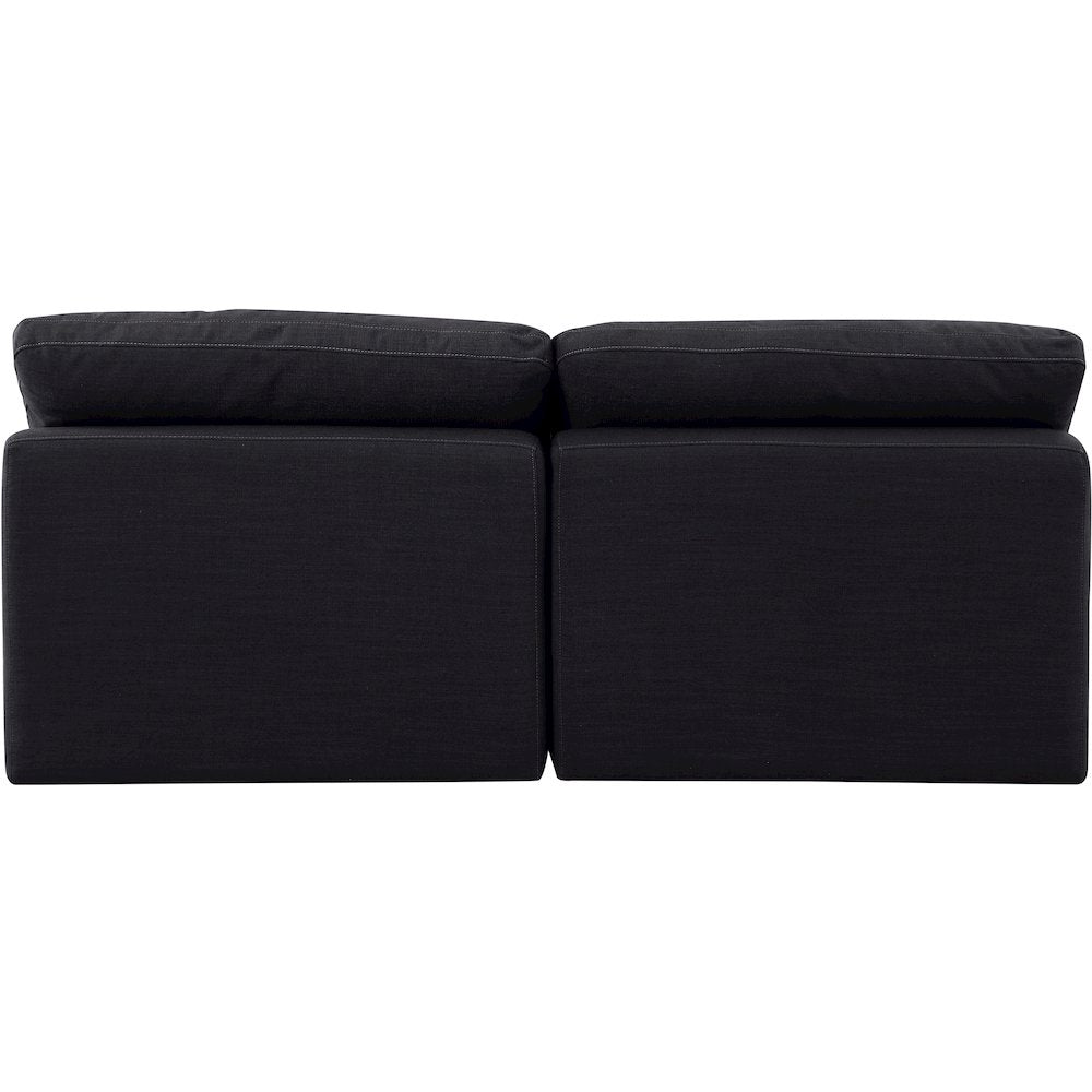 Indulge Black Linen Textured Fabric Modular Sofa
