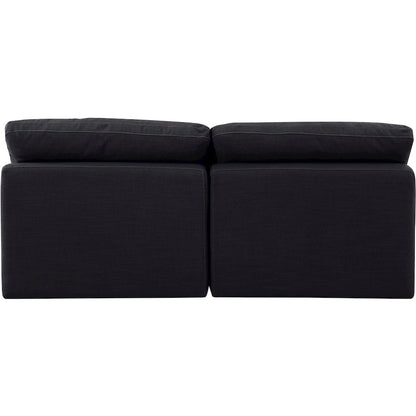 Indulge Black Linen Textured Fabric Modular Sofa
