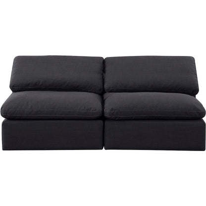 Indulge Black Linen Textured Fabric Modular Sofa