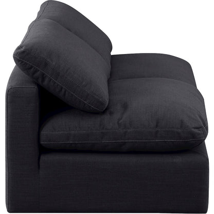 Indulge Black Linen Textured Fabric Modular Sofa