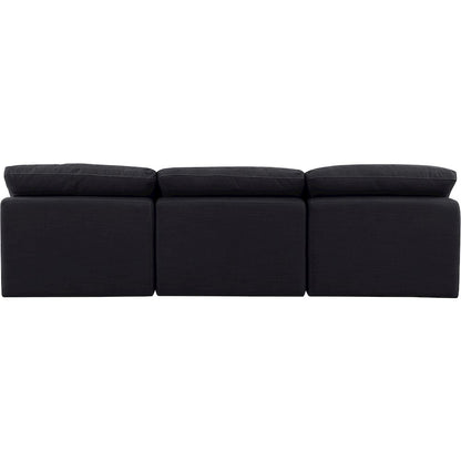Indulge Black Linen Textured Fabric Modular Sofa