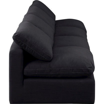 Indulge Black Linen Textured Fabric Modular Sofa