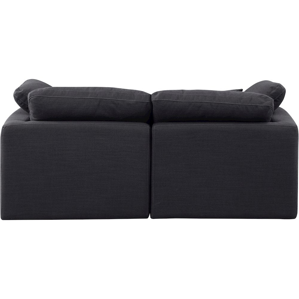 Indulge Black Linen Textured Fabric Modular Sofa