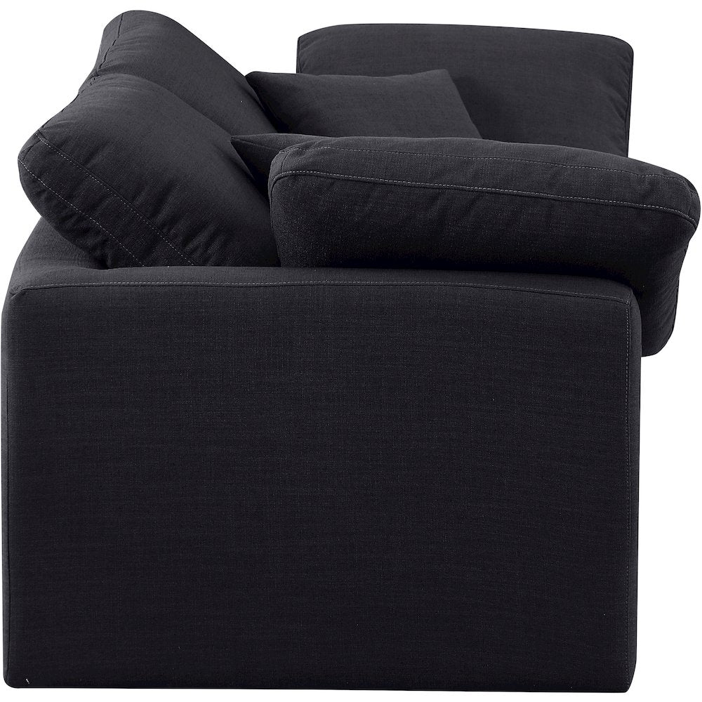Indulge Black Linen Textured Fabric Modular Sofa