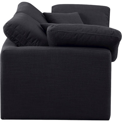 Indulge Black Linen Textured Fabric Modular Sofa