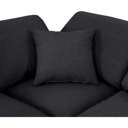 Indulge Black Linen Textured Fabric Modular Sectional