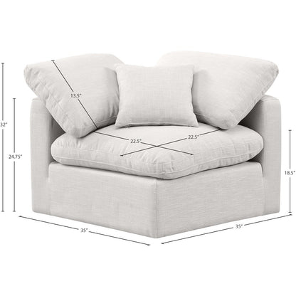 Indulge Cream Linen Textured Fabric Corner Chair