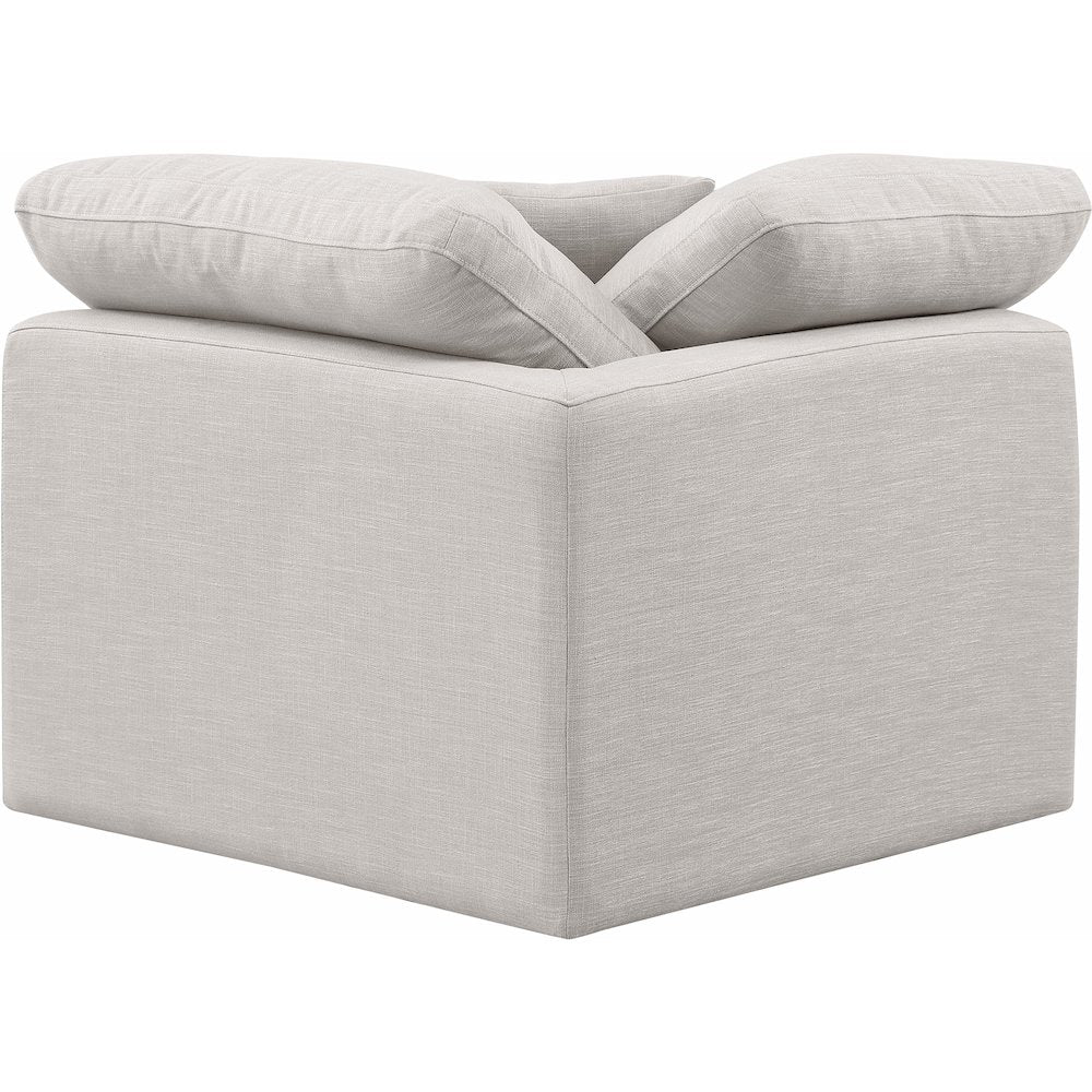 Indulge Cream Linen Textured Fabric Corner Chair