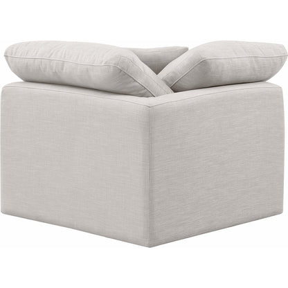 Indulge Cream Linen Textured Fabric Corner Chair