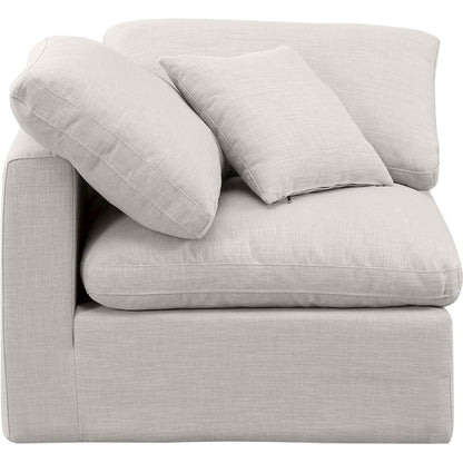 Indulge Cream Linen Textured Fabric Corner Chair