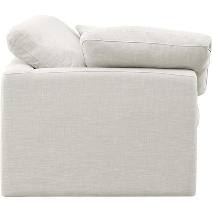 Indulge Cream Linen Textured Fabric Corner Chair
