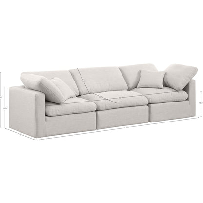 Indulge Cream Linen Textured Fabric Modular Sofa