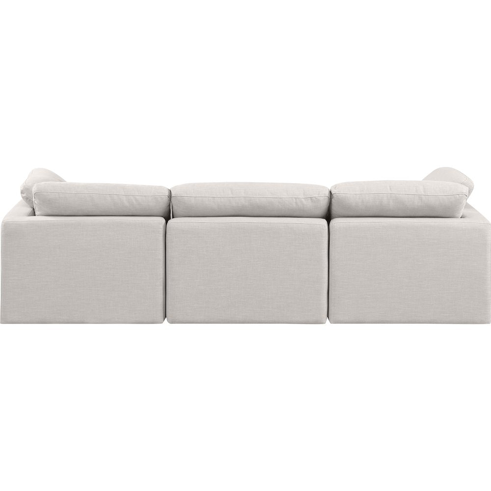 Indulge Cream Linen Textured Fabric Modular Sofa