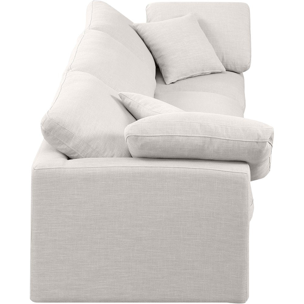 Indulge Cream Linen Textured Fabric Modular Sofa