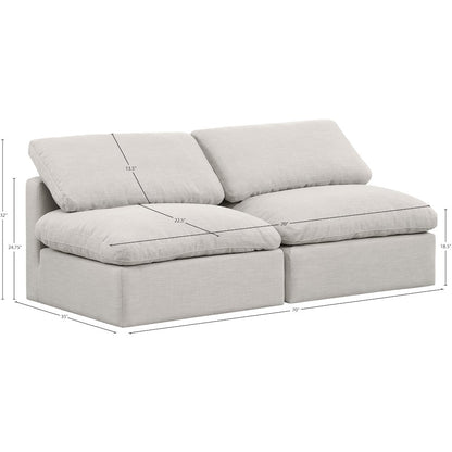 Indulge Cream Linen Textured Fabric Modular Sofa