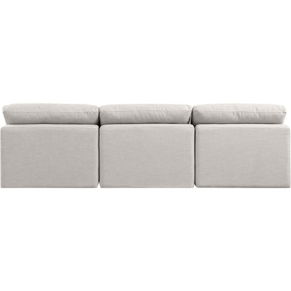 Indulge Cream Linen Textured Fabric Modular Sofa