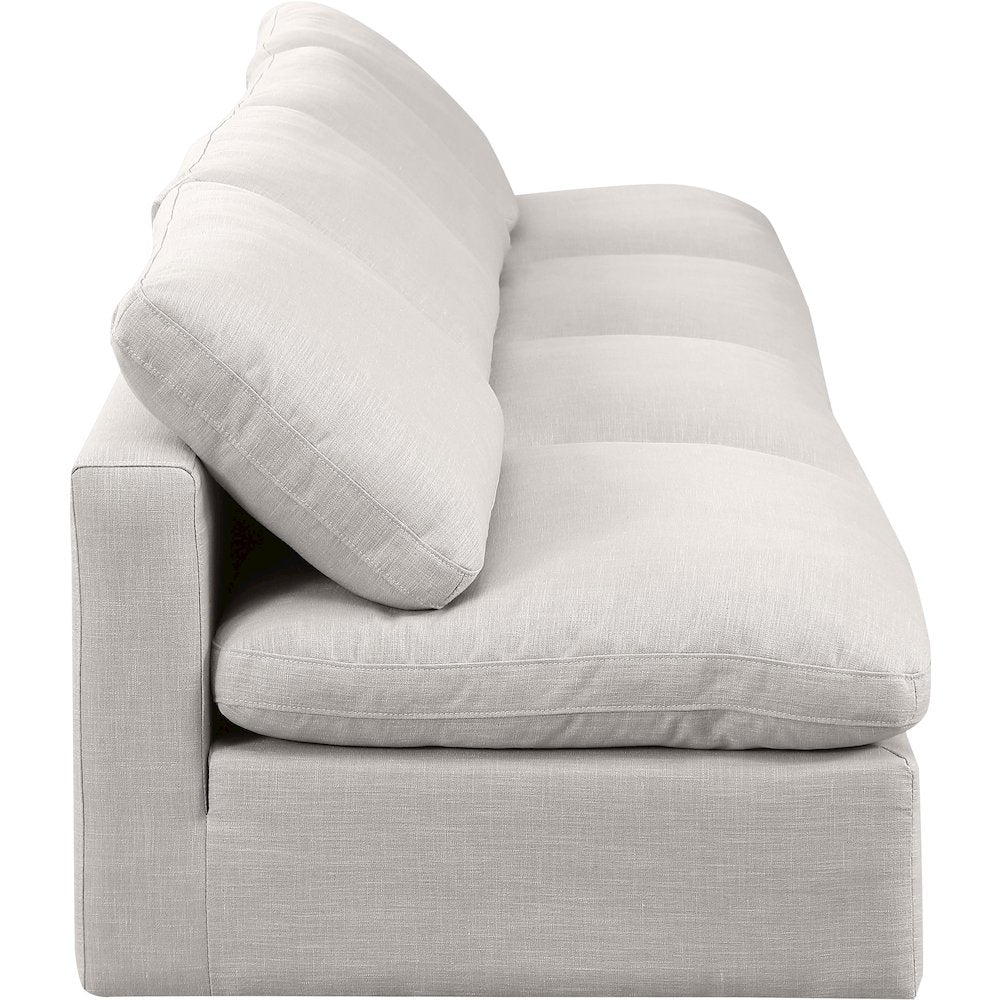 Indulge Cream Linen Textured Fabric Modular Sofa