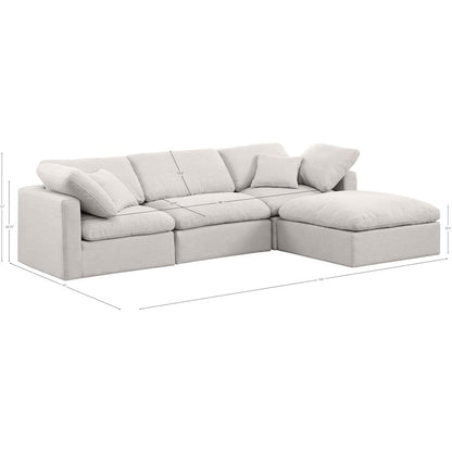 Indulge Cream Linen Textured Fabric Modular Sectional