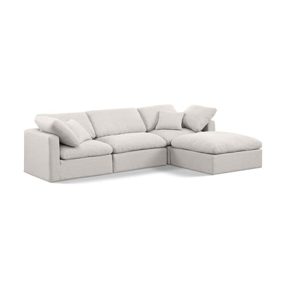 Indulge Cream Linen Textured Fabric Modular Sectional