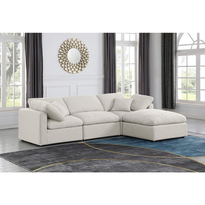 Indulge Cream Linen Textured Fabric Modular Sectional