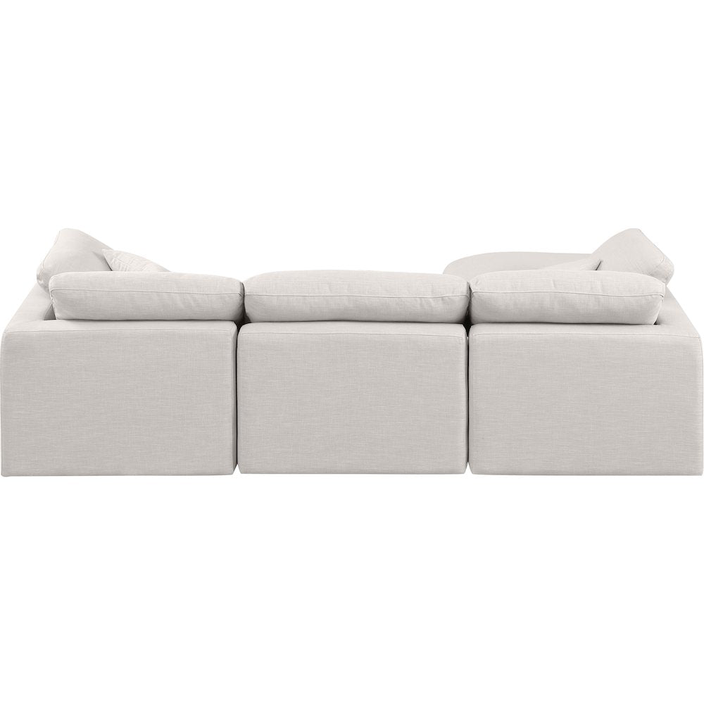 Indulge Cream Linen Textured Fabric Modular Sectional