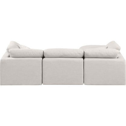 Indulge Cream Linen Textured Fabric Modular Sectional