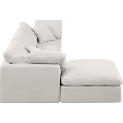 Indulge Cream Linen Textured Fabric Modular Sectional