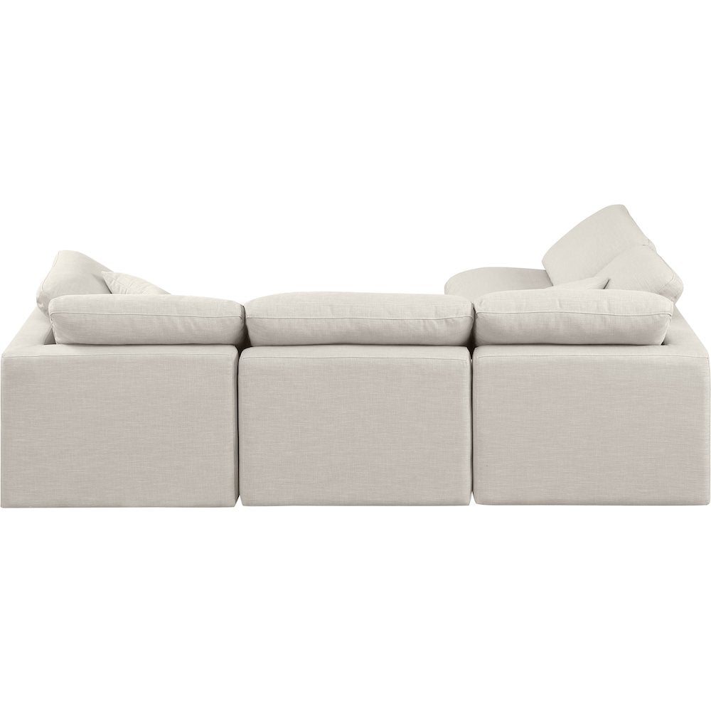 Indulge Cream Linen Textured Fabric Modular Sectional