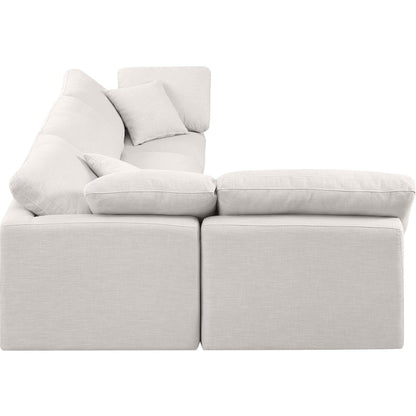 Indulge Cream Linen Textured Fabric Modular Sectional