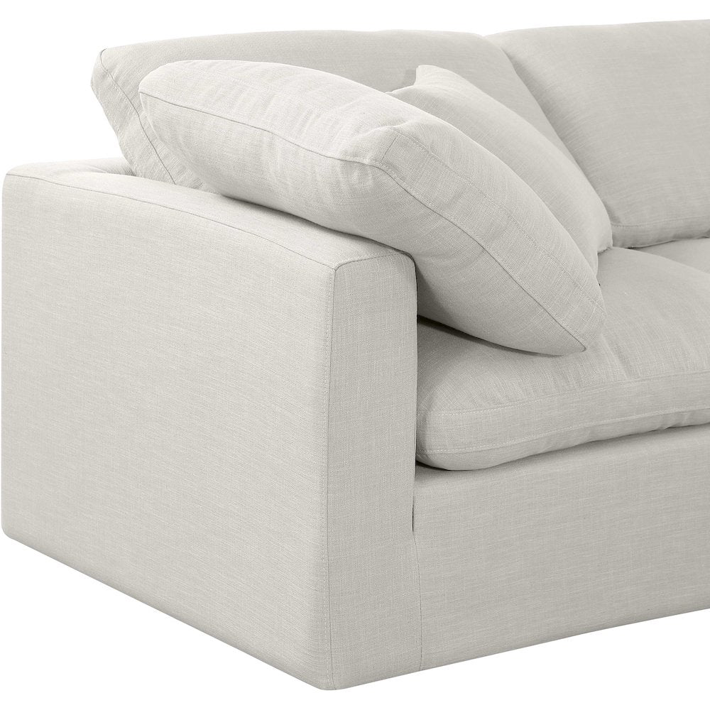 Indulge Cream Linen Textured Fabric Modular Sectional